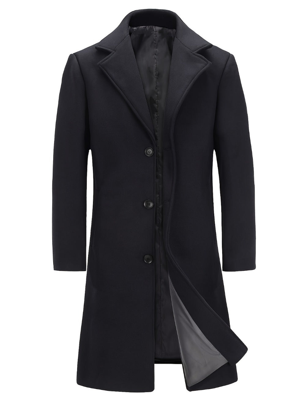 Men's Versatile Wool Blend Single-Breasted Coat Everyday 285