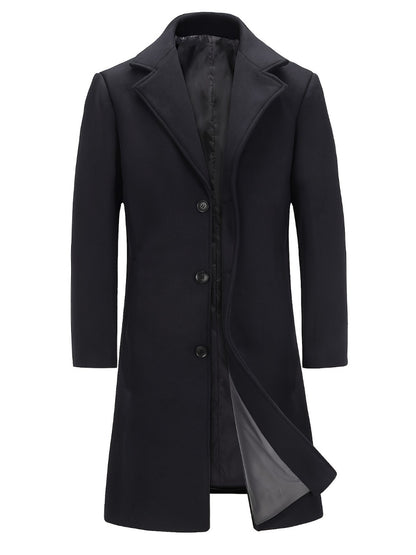 Men's Versatile Wool Blend Single-Breasted Coat Everyday 285