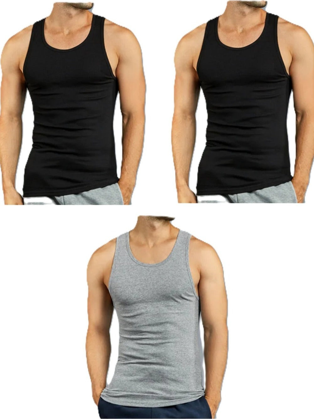 Men's Solid Color Tank Top - Classic Neck Sleeveless 898789