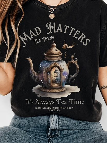 Plus Size, Music Festival Guitar Print T-Shirt, Women's Casual Short Sleeve Top, Comfortable Fit, Sister Outfit, Essential for Outdoor Travel, Women's T-Shirt, Spring Summer Style T-Shirt, Christmas, Christmas T-shirts, Machine Washable