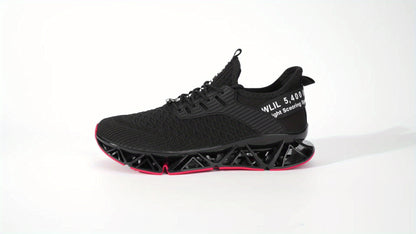 [Lightweight Running Shoes] Men Lightweight Breathable Running Shoes - Non-Slip All-Season Fitness Sneakers, Lace-Up Design Black - Wear-Resistant And Durable Training Shoes, Comfortable Casual Shoes, A Must-Have For Fitness Enthusiasts