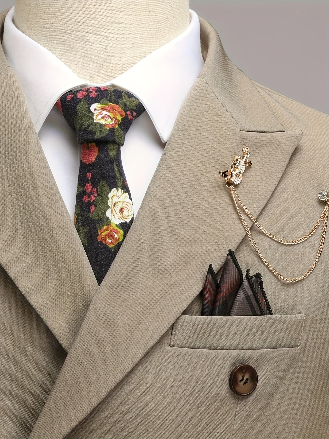 Latest Men's Solid Color Suit Two-Piece Suit Peaked Lapel Double-Breasted Four Seasons Men's Business Suit Formal Business Casual Wedding Dress
