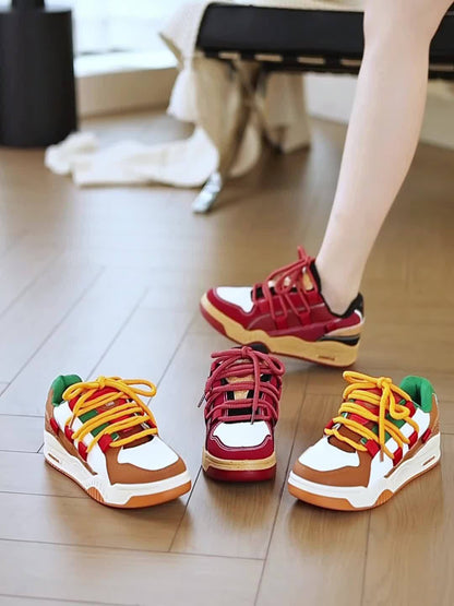 Ladies Casual Bread Shoes New Niche Fashion Joker Non-slip Soft-soled Sports Skateboard Shoes, Women Shoes, Sneakers
