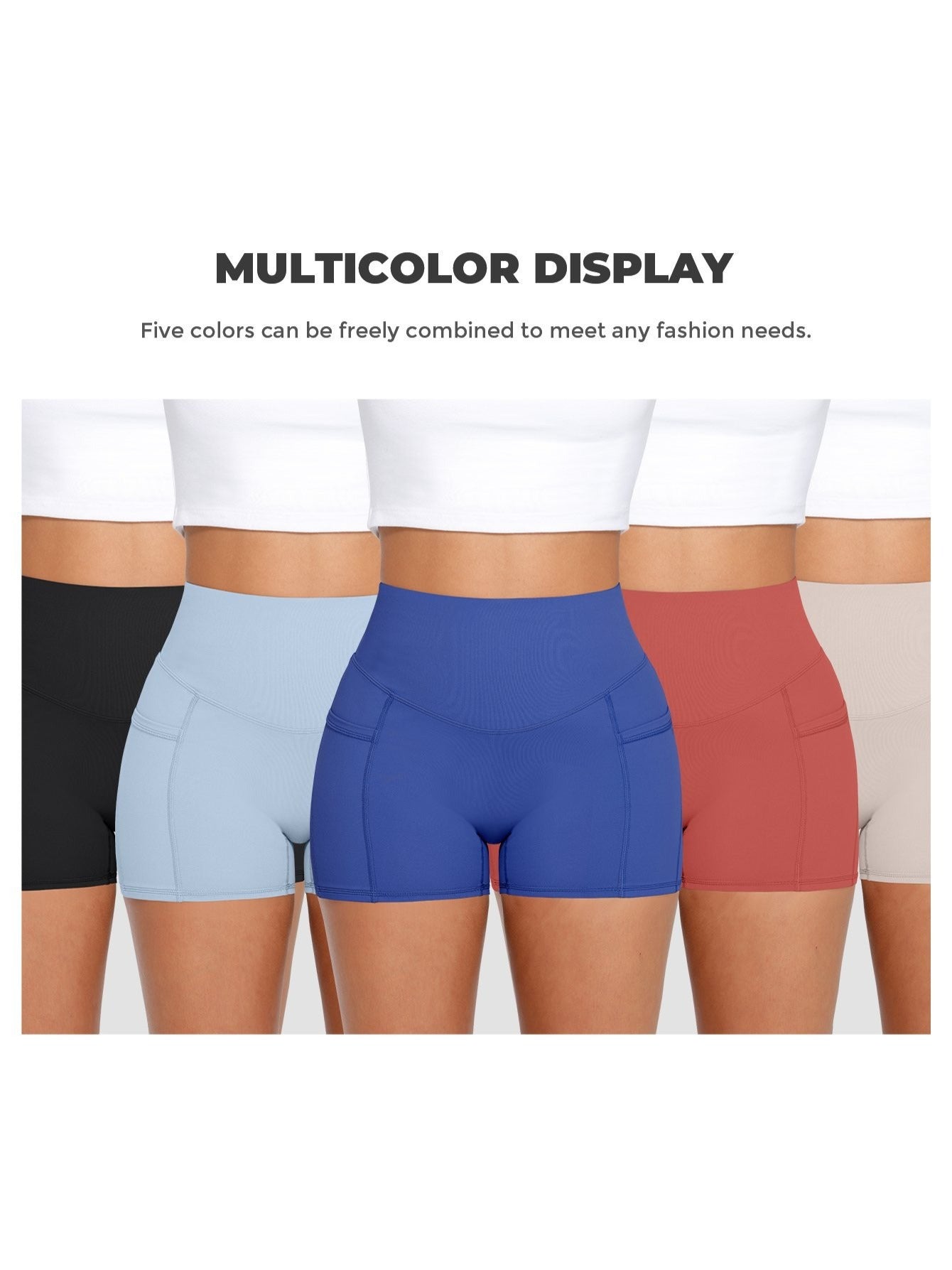 1Pc Women'S High-Waist Stretchy Athletic Shorts, Breathable Compression Bike Yoga Workout Shorts