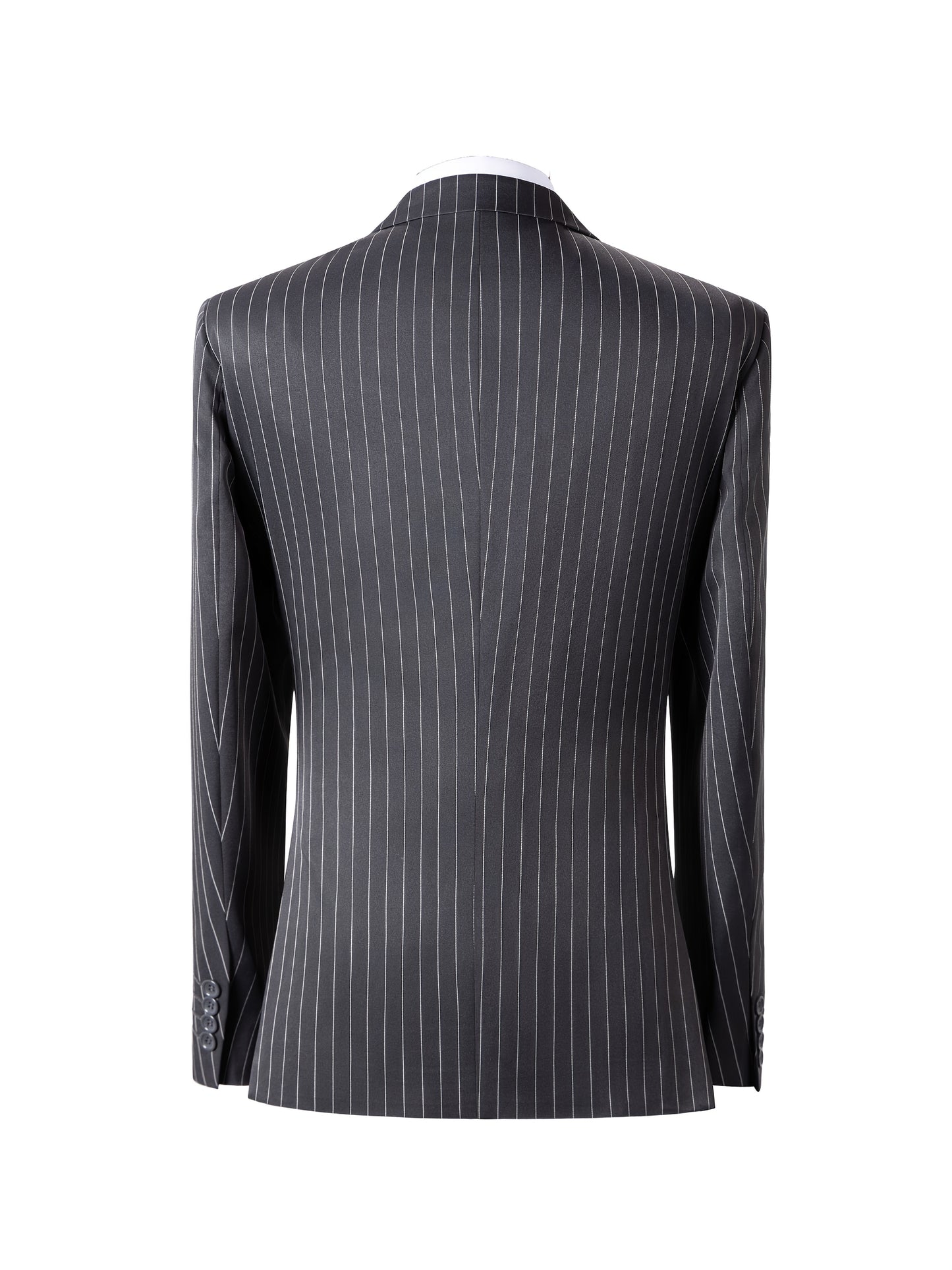 [New Men's 3pcs Suits] 3pcs New Men's Suits - Vertical Striped Suit Jackets, Vests, Pants - Two-button, Suitable for Weddings, Business Banquets, Parties, Daily Wear Valentines Gifts for Men
