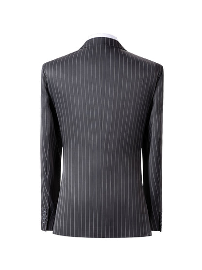 [New Men's 3pcs Suits] 3pcs New Men's Suits - Vertical Striped Suit Jackets, Vests, Pants - Two-button, Suitable for Weddings, Business Banquets, Parties, Daily Wear Valentines Gifts for Men