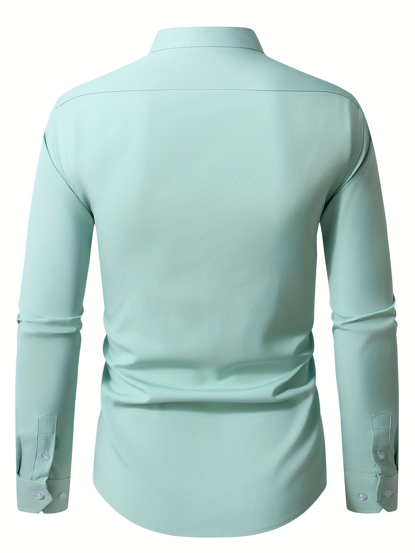Men'S Henley Collar Long Sleeve Shirt | Casual, All-season, Solid Color, Regular Fit, Button Details, Woven Fabric