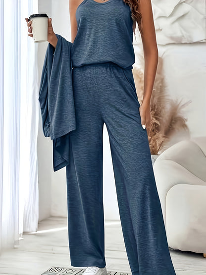 Women's Three-piece Outfit - Large Size Long Cardigan Pullover Casual Pants Set, Perfect For Spring/Autumn 2025, Highly Versatile Set