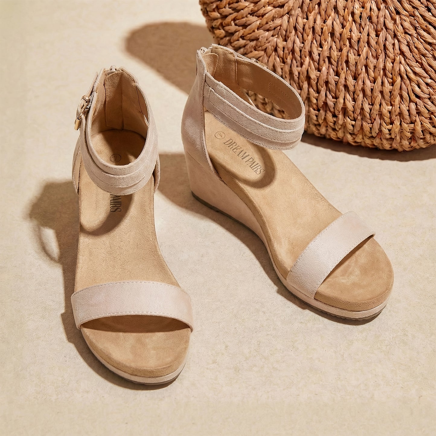 Women's Open Toe Buckle Ankle Strap Platform Wedge Mid Heels Sandals Stylish and Comfortable and Fashion Shoes Fashion Outdoor Shoes Quick On and Off Suitable for Different Occasions, Women Shoes