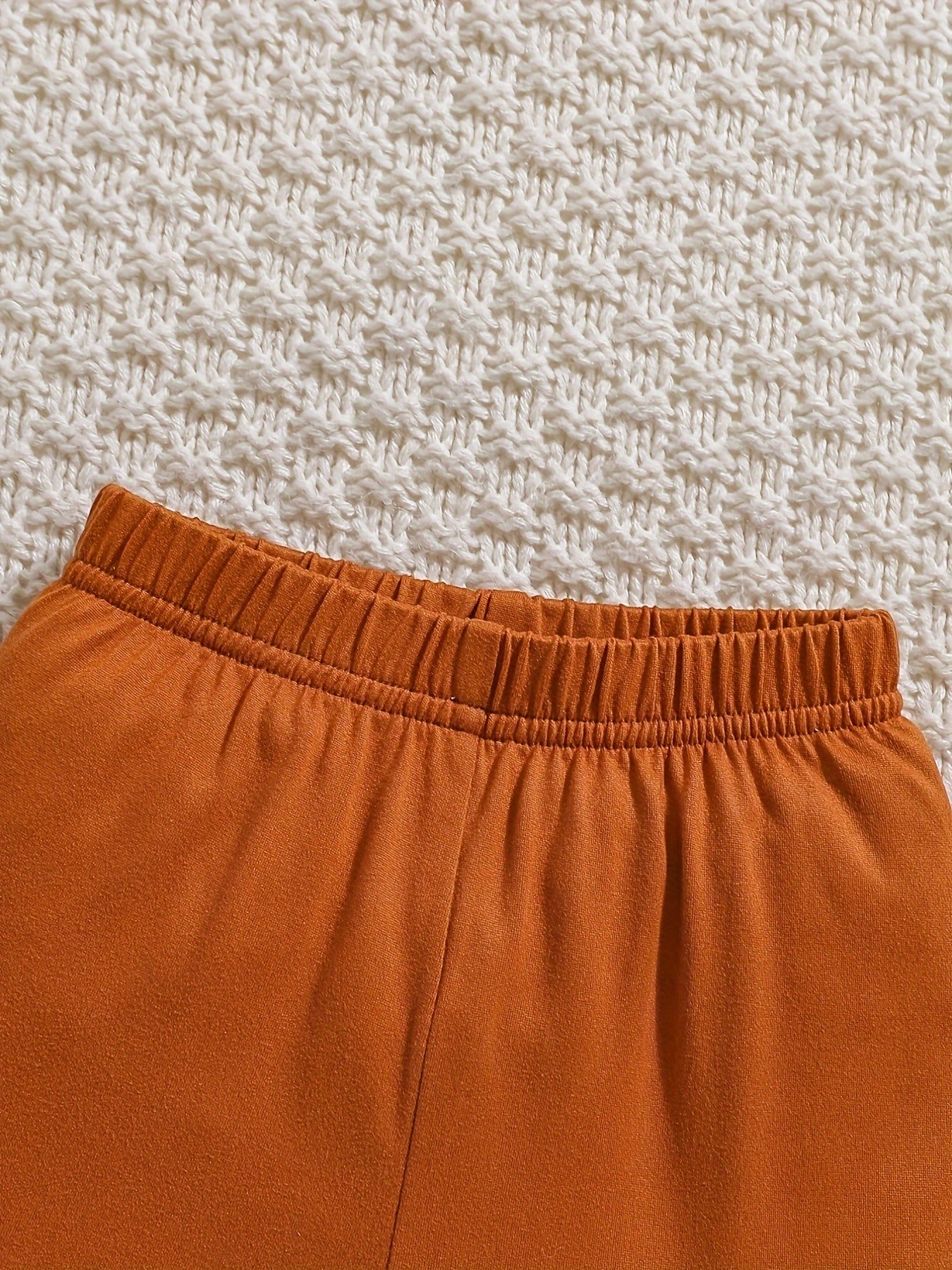 Girls' Rust Polyester Floral Printed Pants - product view 13