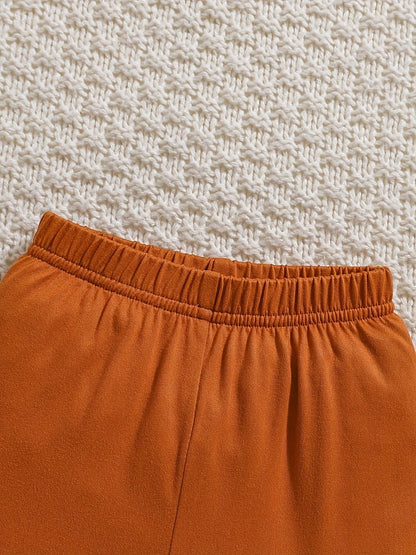 Girls' Rust Polyester Floral Printed Pants - product view 13