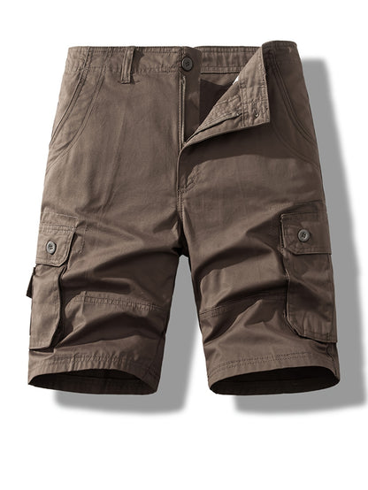2-Pack Men'S New Multi-Pocket Work Shorts, 100% Pure Skin-Friendly And Breathable Fabric, Running, Travel, And Hiking Shorts, Wrinkle-Resistant And Durable Shorts