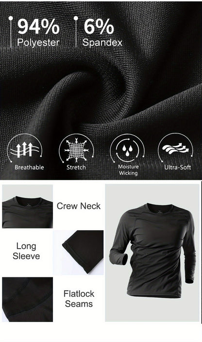 Men's Solid Color Performance T-Shirt - Long Sleeve 766565