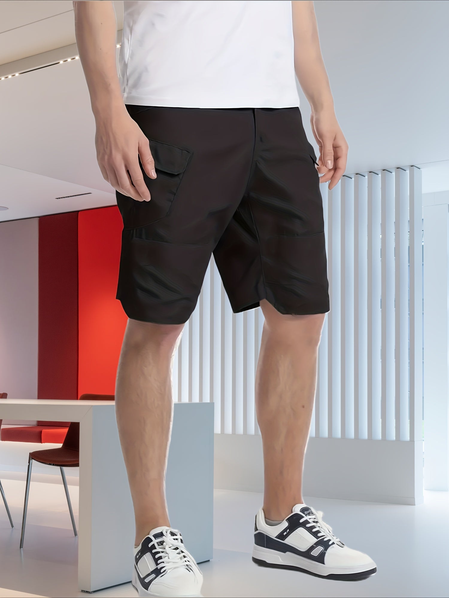 Men's Black+gray Shorts - product view 8