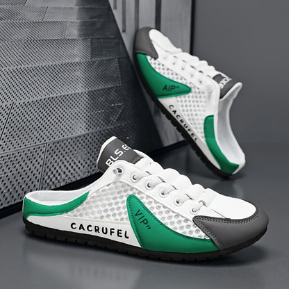 Men's Lightweight Slip-On Sneakers - Cushioned Insole and Fabric Upper