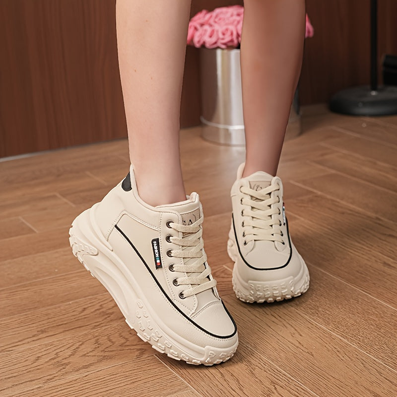 Autumn High Top Shoes Women's New Small White Shoes Casual Women's Shoes Thick Sole Show High Soft Sole Shoes, Women Shoes, Sneakers