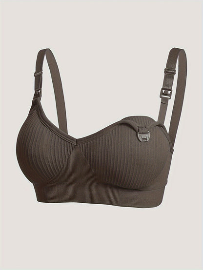 Set of 4 Maternity Nursing Bras - Soft, Flexible Full-Cup Breastfeeding Lingerie with Detachable Pads, Slim Fit, Suitable for All Seasons, Ideal for Expecting Mothers, Support for Breastfeeding | Slim Fit Bra | Flexible Material