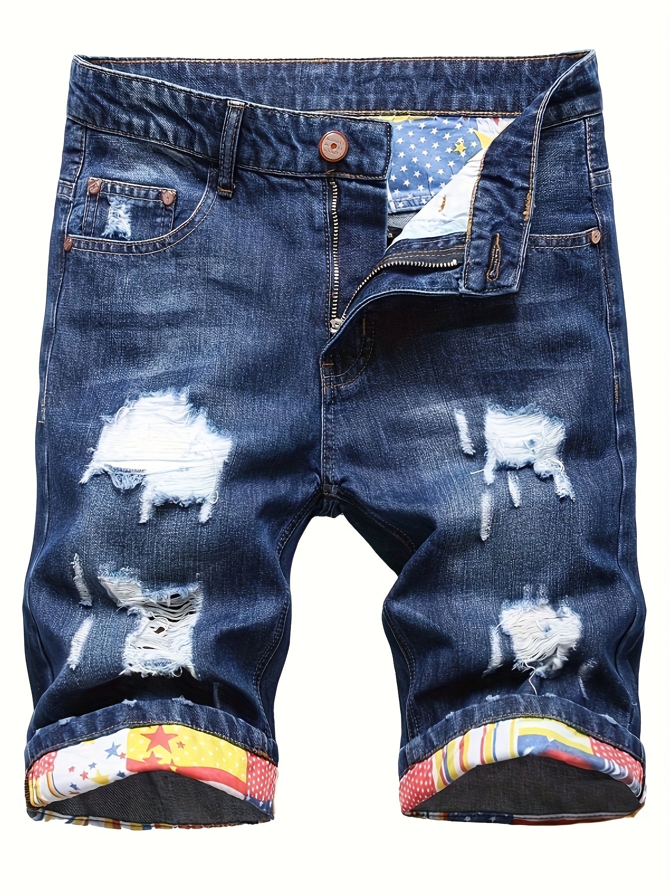 KEEVOOM Men'S Light Blue Washed Gradient Denim Shorts - Summer Casual Slim-Fit Shorts for Outdoor Sports & Trendy Daily Outfits