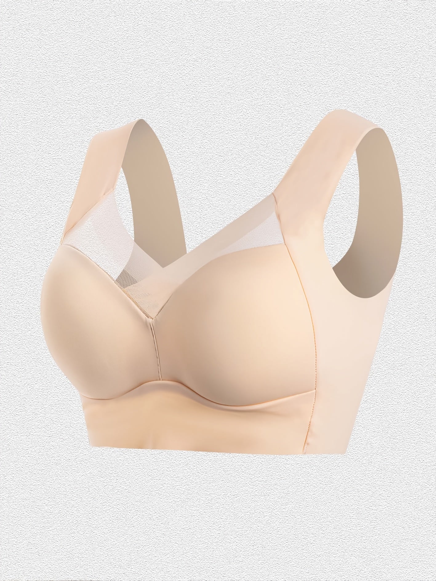 5pcs Women' Full Coverage Push-Up Bra Wire-Free Seamless Folding Top Support Bra with Non-Removable Inner Lining & Non-Detachable Cups - Soft Comfortable Suitable for Daily Wear,, Gym, All-Year Round Underwear (Machine Washable)