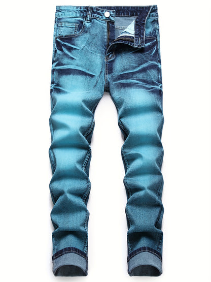 Jeans for men regular fit slim leg stretch denim fashion soft jean