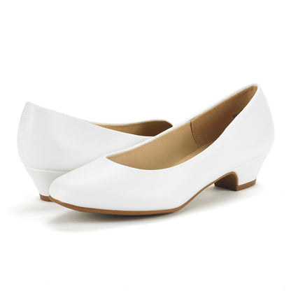 Women' Classic Mila Pumps Comfort Low Chunky Heel Pump Shoes Dress Shoes