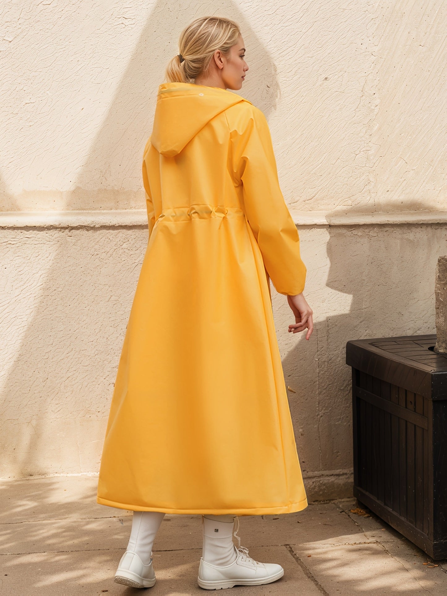 Adult Long Raincoat with High Quality, Breathable, Lightweight, And Stylish Design, Featuring A Hooded Style, Ideal for Outdoor Activities In Rainy Weather, Unisex