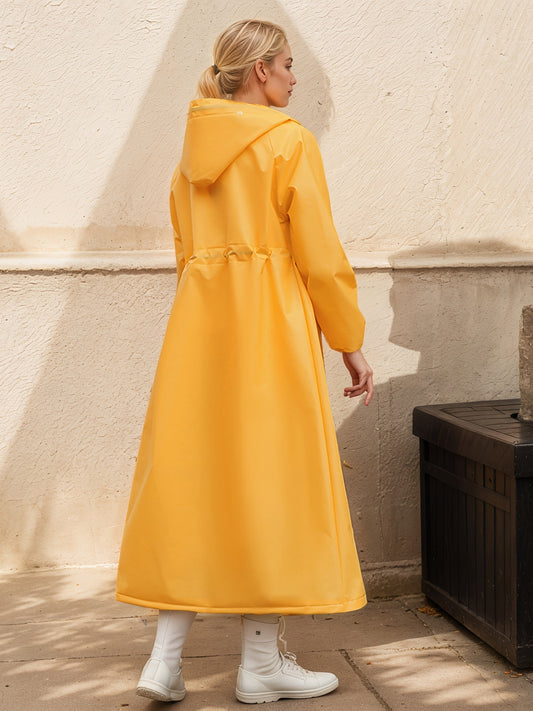 Adult Long Raincoat with High Quality, Breathable, Lightweight, And Stylish Design, Featuring A Hooded Style, Ideal for Outdoor Activities In Rainy Weather, Unisex