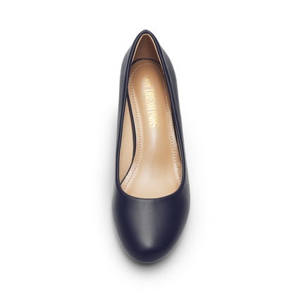 Women's Classic Dress Shoes Comfortable Low Heel Pump Shoes Solid Color Pumps