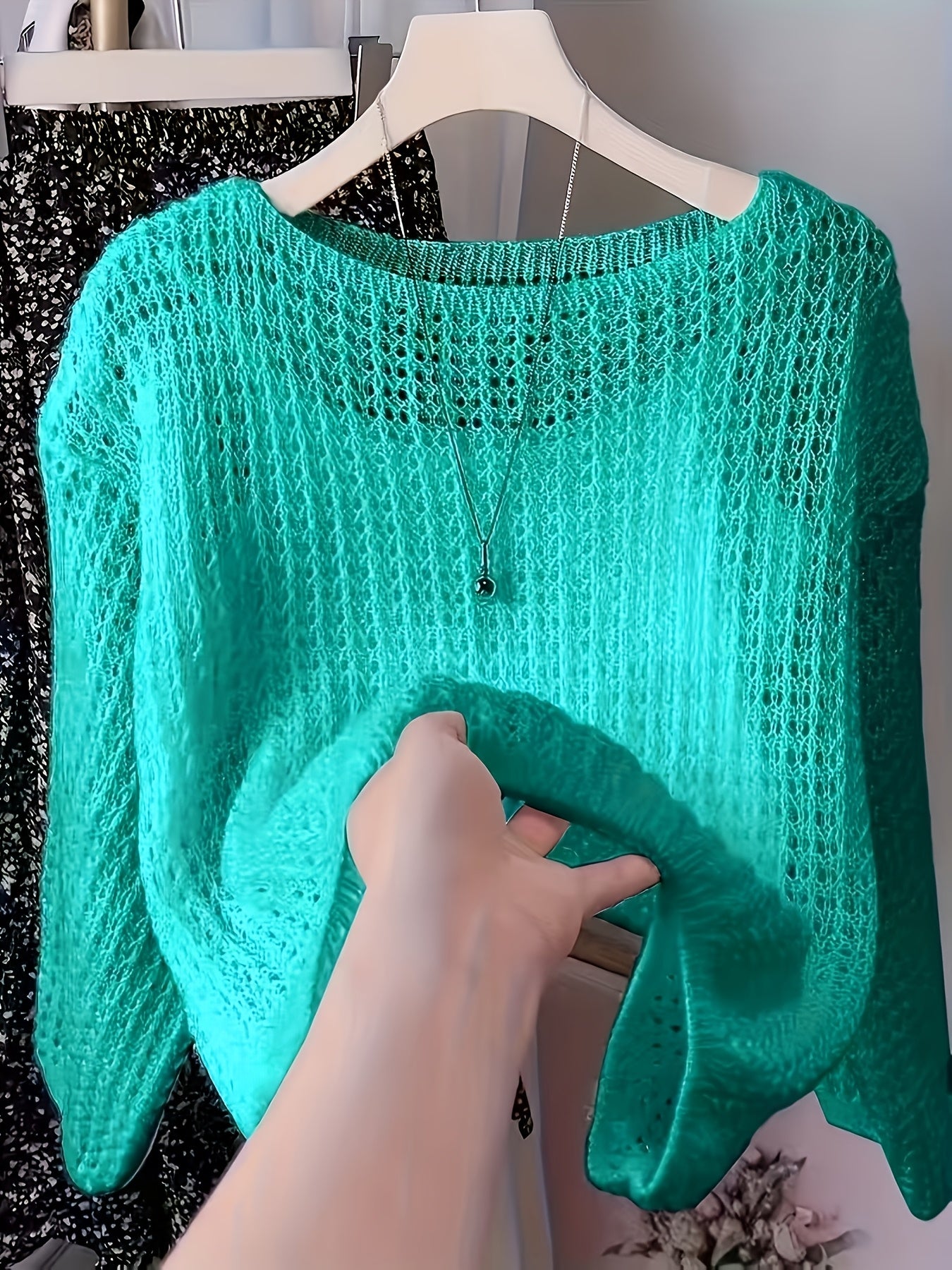 2026 Women'S Hollow Out Sweater Cardigan Long Sleeve Open Front Crochet Cover Up Lightweight Casual Layering Outerwear Soft Top For Spring Fall Winter Resort Wear