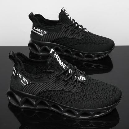 [Breathable Running Sneakers] Men's Stylish Breathable Running Shoes | Lightweight Non-Slip Blade Sole Sneakers for Walking, Tennis & Casual Wear | Shock-Absorbing Sneakers with Fashion Print Upper