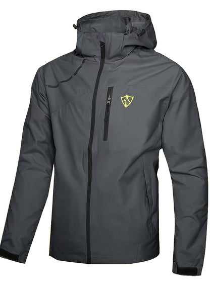 Men'S Rain Jacket Waterproof with Zipped Pockets Windproof Rain Jacket with Hooded