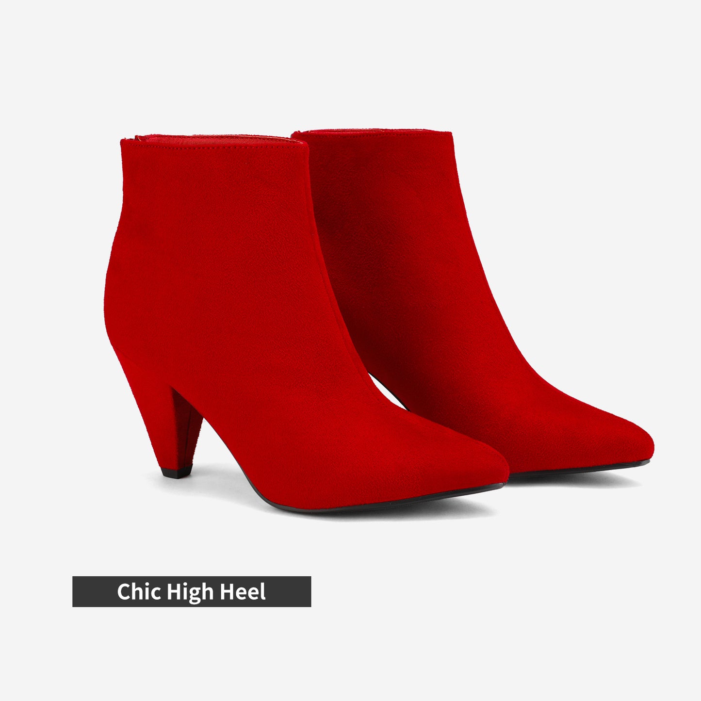 Women's Pointed Toe Ankle Boots High Heel Booties Fashion Zipper Dress Boots