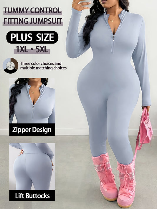 Women's Silvery Grey Slim-Fit Jumpsuit - product view 1