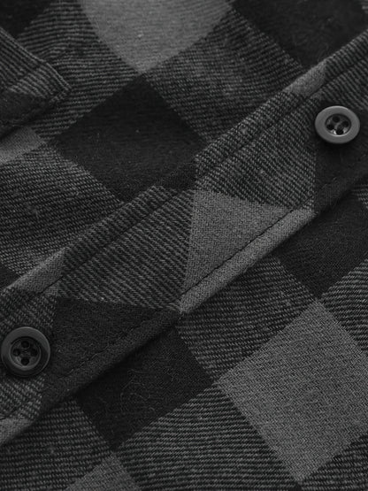 3 Pack Flannel Shirt for Men Long Sleeve Plaid Hoodie Shirt Casual Button Shirt Hooded Fall Jacket with Pocket