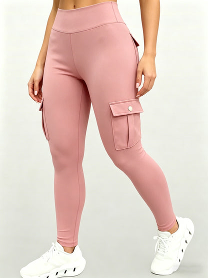 Large-size Women'S Stretchy High-waist Fitness Pants With Multiple Pockets, Breathable And Lightweight Yoga Pants, High-waisted Pants For Toning The Waist And Abdomen, Suitable For Running, Fitness, Yoga, And Casual Outings