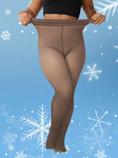 Women's Winter -lined Tights, Autumn And Winter Thickened Warm Leggings, Soft Elastic, High-waisted Design, Women's Pantyhose, Christmas Gift