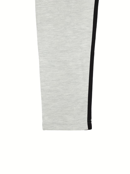 Women's Two-piece Casual swear Striped Edge Short Sleeved Round Neck Pullover, Slim Fit Striped Edge Pants Set, s Suit