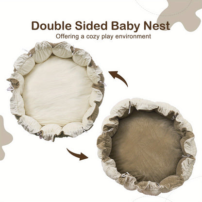 5-in-1 Thick & Plush Baby Gym, Baby Mats for Floor, Tummy Time Mat, Cat Bed, Dog Bed, Convertible Stage-Based Developmental From Baby to Toddler, Ball Pit, Pet Cushion Cloudico