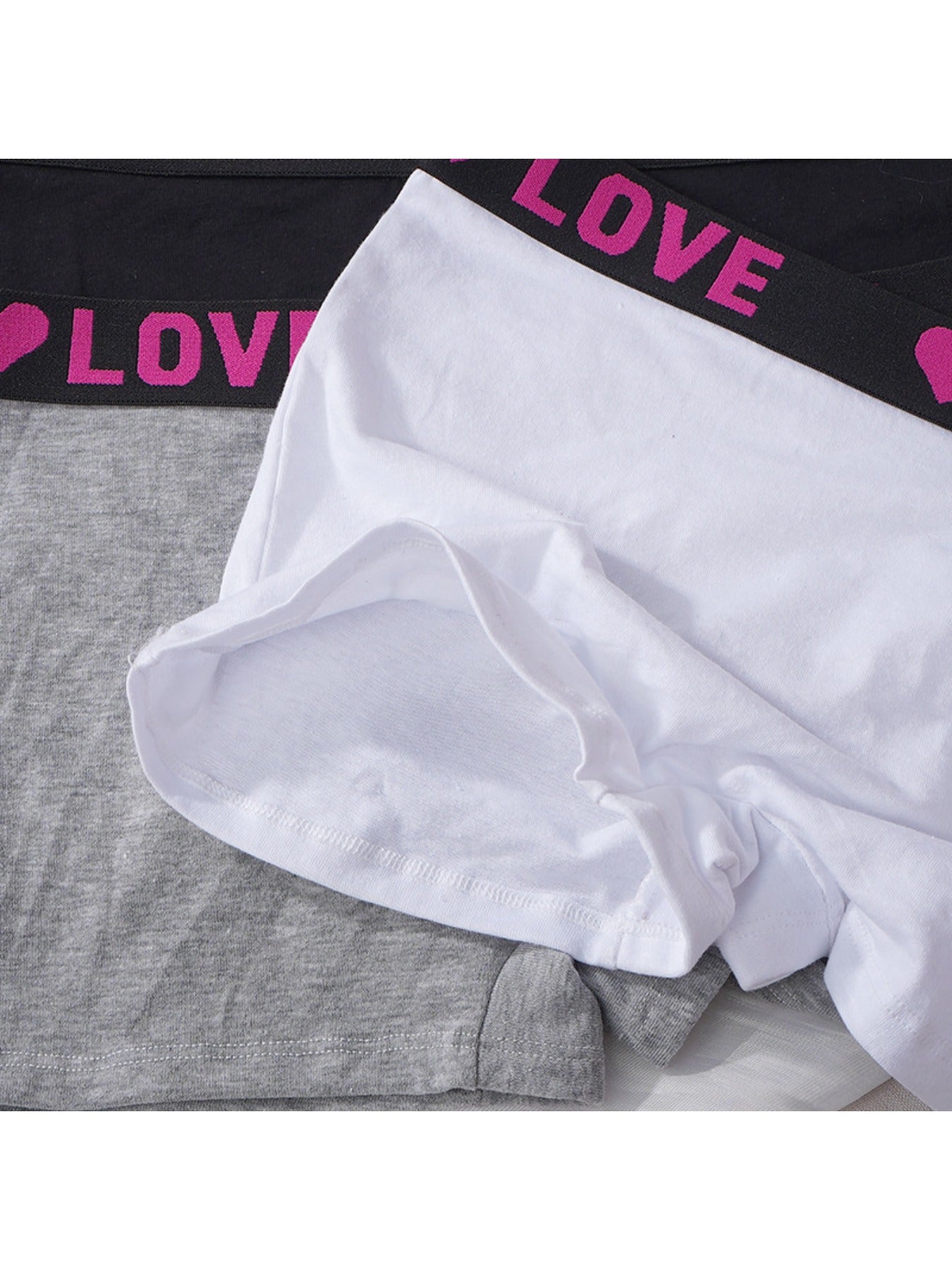 Set of 10 Women'S Briefs in Solid Colors, Available in 8 Shades, Showcasing a LOVE Letter Design. These Underwear Are Designed for Comfort And Breathability.