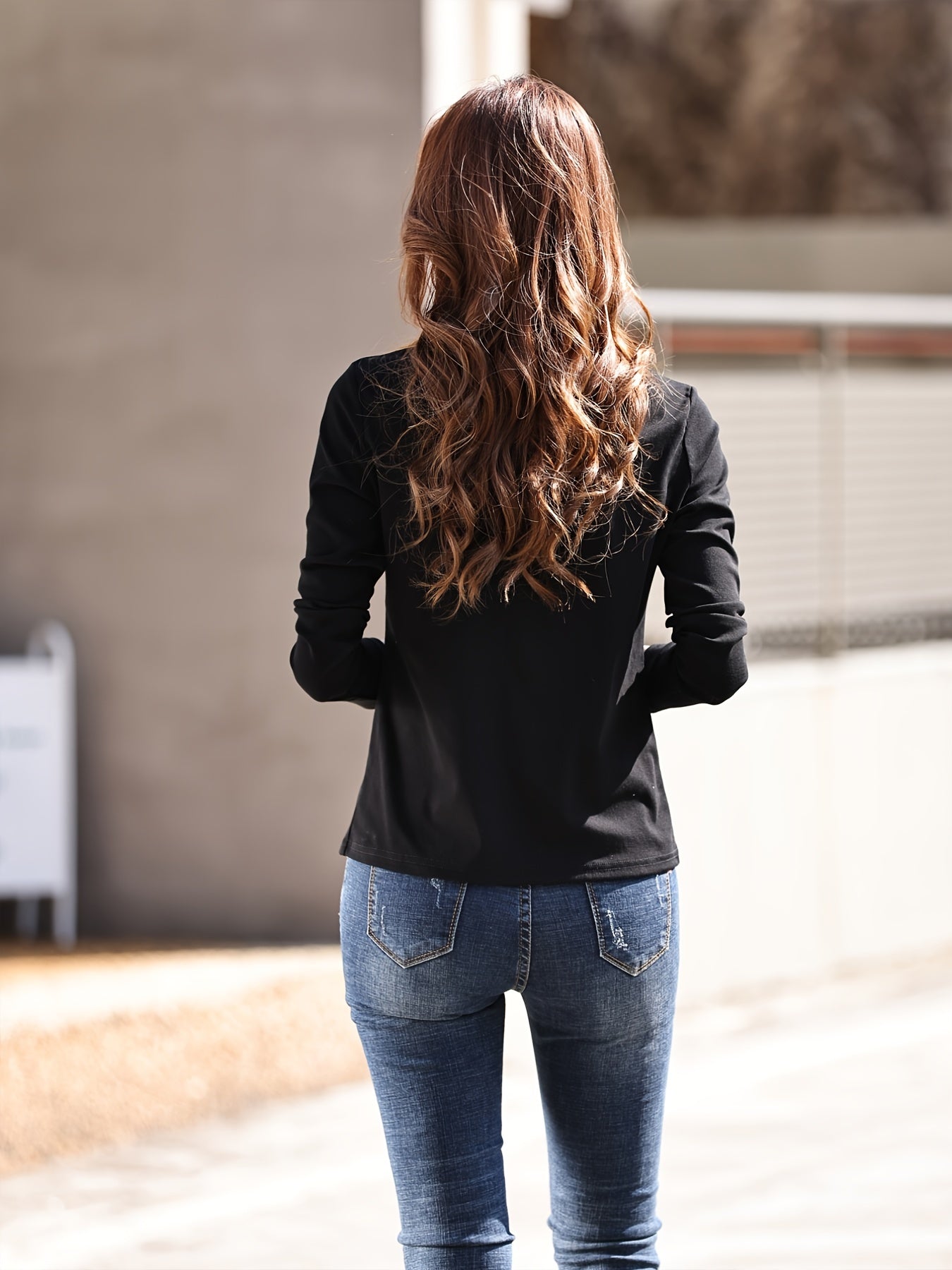 Women's Elegant Crew Neck T-Shirt, 100% Polyester Fabric, High Stretch Solid Color Top, Regular Length, 180gsm - Spring/Summer Fashion