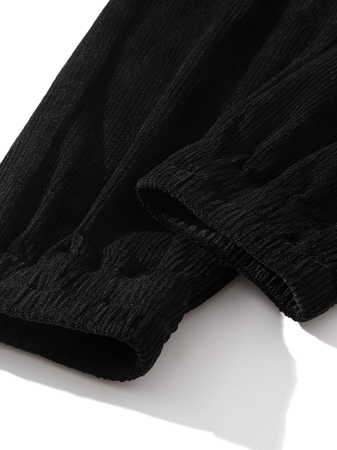 2 Pairs Men'S Four-Season Universal Corduroy Cuffed Sweatpants, Elastic Waist Solid Color Jogger Casual Pants