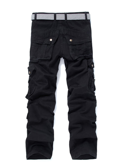 100% Cotton Men's Casual Cargo Pants, Breathable Comfy Outdoor Trouser with Multi Pockets for Outdoor Hiking Trekking Traveling Camping