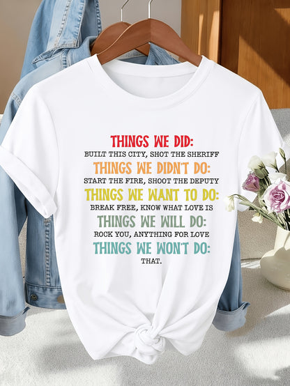 Things We Did Didn't Want Will Won't Do Tee, Retro Vintage T-Shirt, things we did tee, funny tee Analyze listing