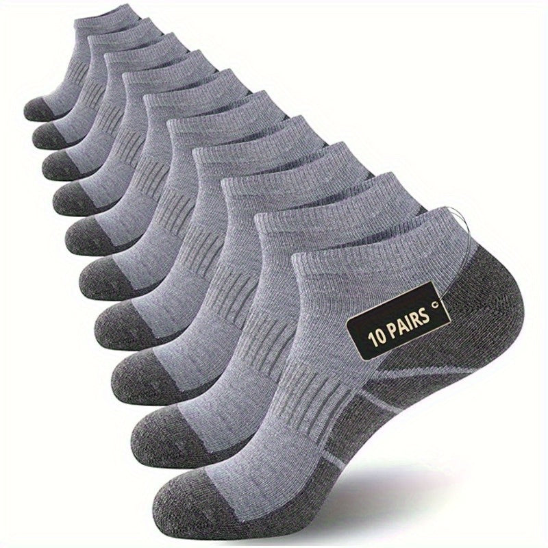 10 Pairs Of Men'S Socks; Men'S 10 Pairs Of Low-cut Comfortable Cushion Casual Socks New Year'S Gift; Christmas Gift