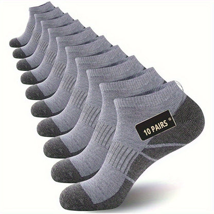 10 Pairs Of Men'S Socks; Men'S 10 Pairs Of Low-cut Comfortable Cushion Casual Socks New Year'S Gift; Christmas Gift