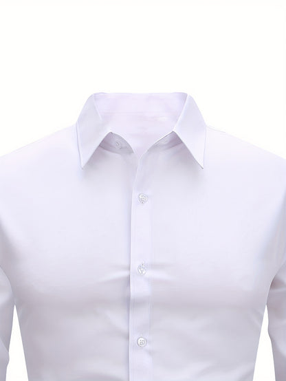 2pcs Set Of Men'S Plus-size Long-sleeve Shirts, 2XL To 6XL Size Shirts For Chubby Men, Versatile Plus-size Shirts For Daily Commuting, Summer Cool Shirts, Easy-care Wrinkle-resistant Plus-size Business Shirts, Gifts For Family