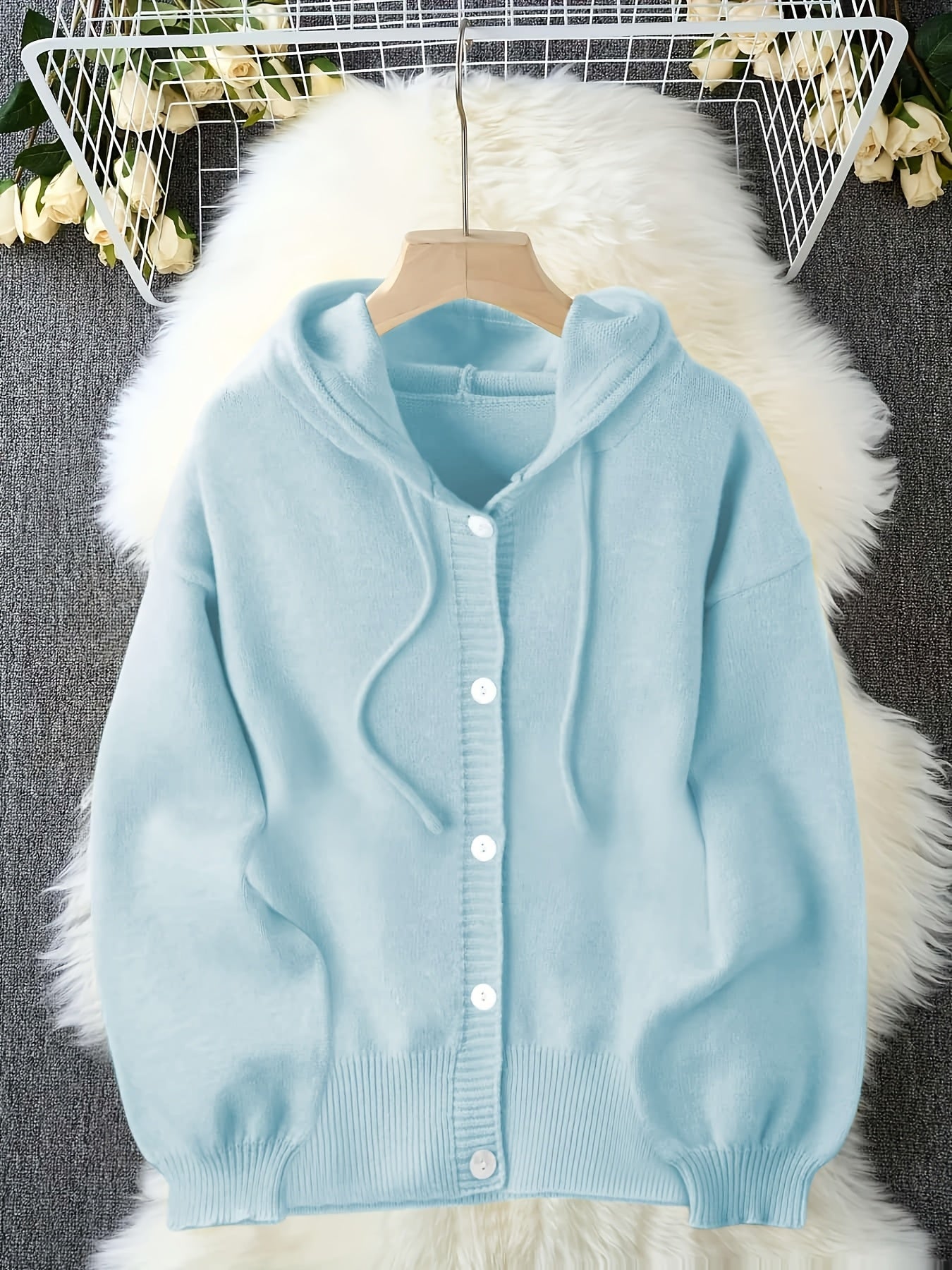 Plus Size - Plus Size - Plus Size Women'S Clothing, Sweet And Cute Style, Women'S Hooded Button-Up Cardigans, Autumn And Winter Fashion And Playful Items