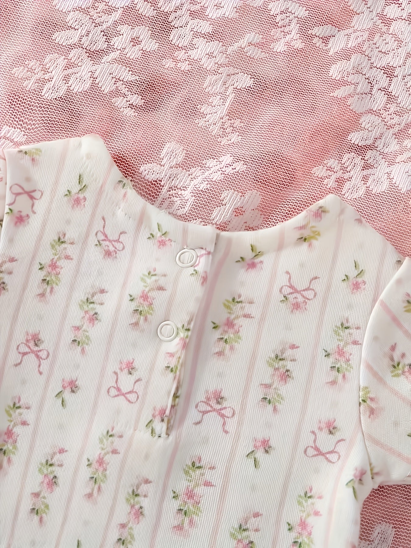 5pcs Random Pc of Baby Girl Rompers, Elegant And Cute Printed Baby Girl Clothing, Girl'S Romper, Pure Home Wear, for Outdoor