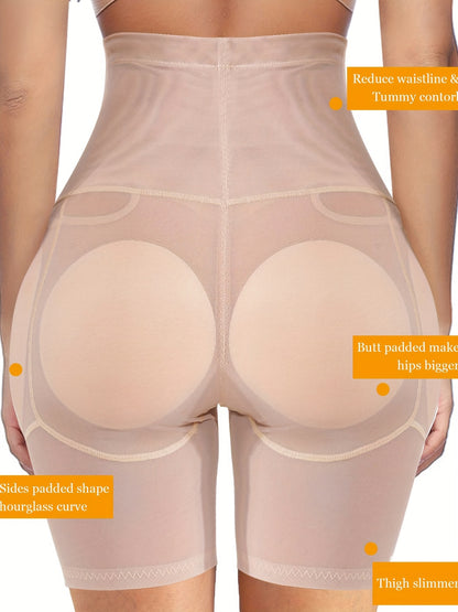 Plus Size Women Shapewear Control Panties Body Shaper Butt Lifter Padded Hip Enhancer Seamless Underwear Hi- Waist Short