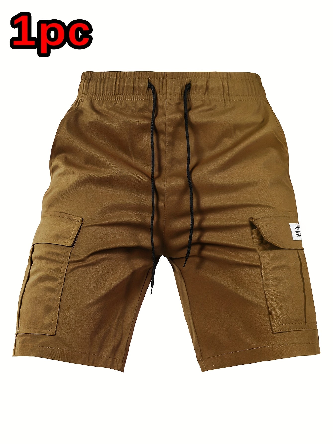Men's Black Polyester Cargo Shorts - product view 2